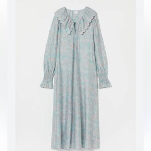 H&M Light Blue Flounce Floral Midi Dress